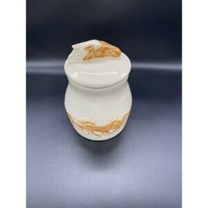 Storyteller Arts Horse Canister Hand Painted Embossed Horses